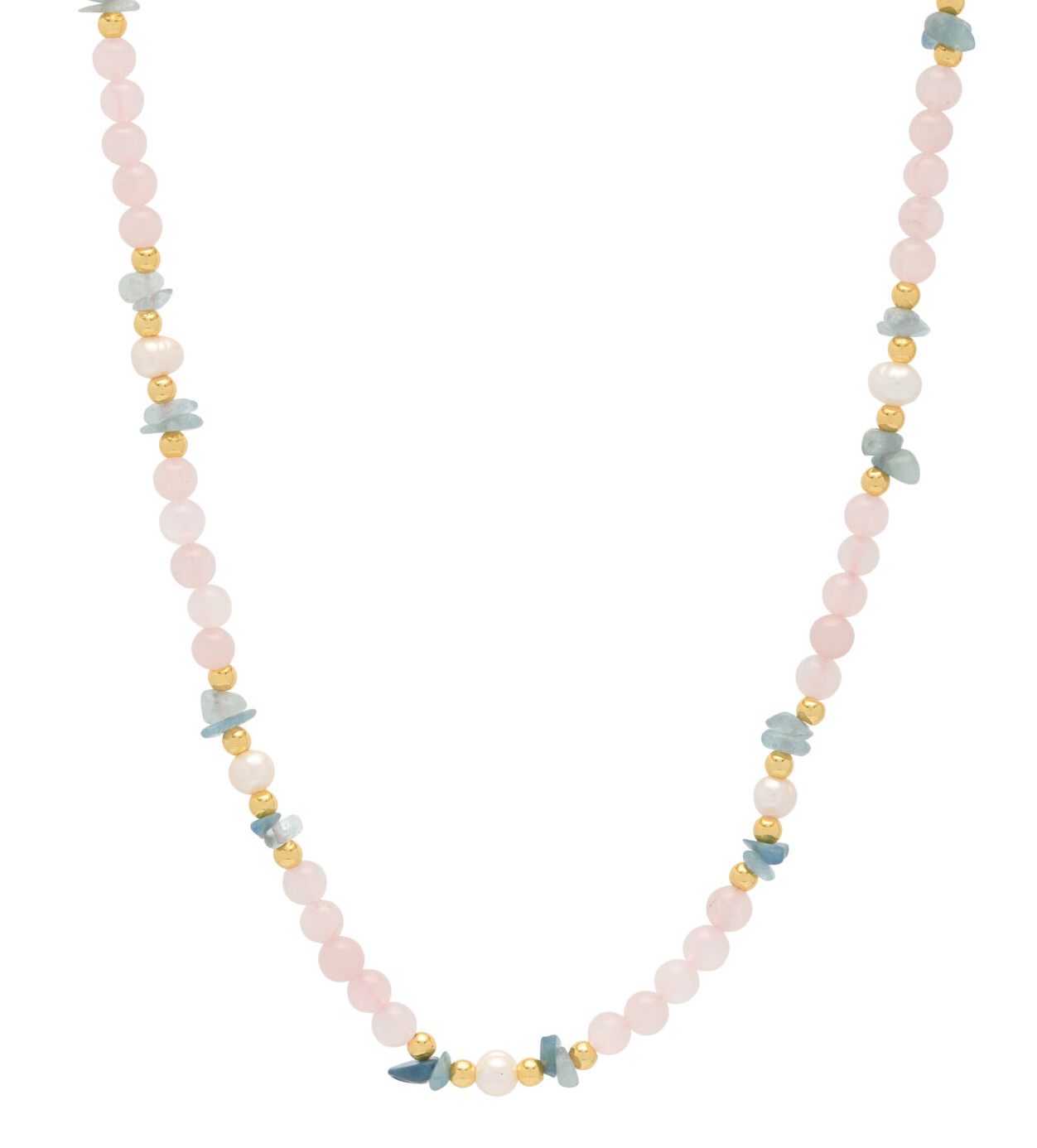 Estella Bartlett  Pink And Blue Chip Tbar Necklace