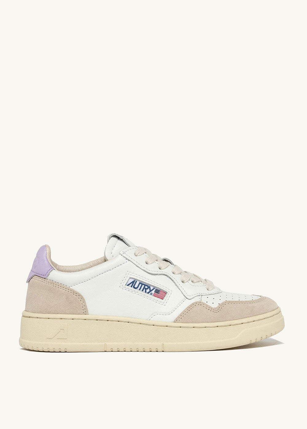 Autry Medalist Leather & Suede Sneakers - White / Lilac