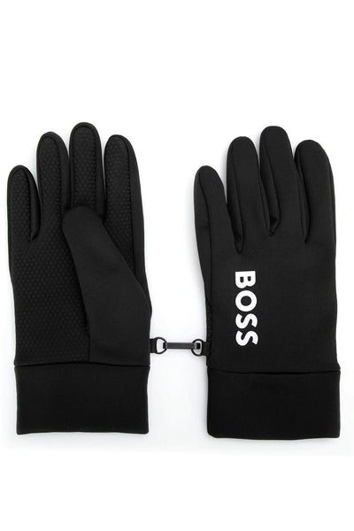 Hugo Boss Boss - Running-gloves-3 Black Running Gloves With Logo Detail 50496570 001
