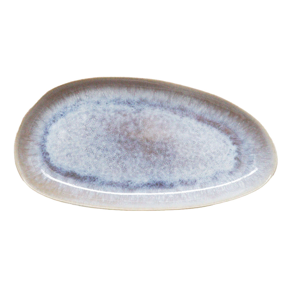 mill living Blue Glazed Oval Plate