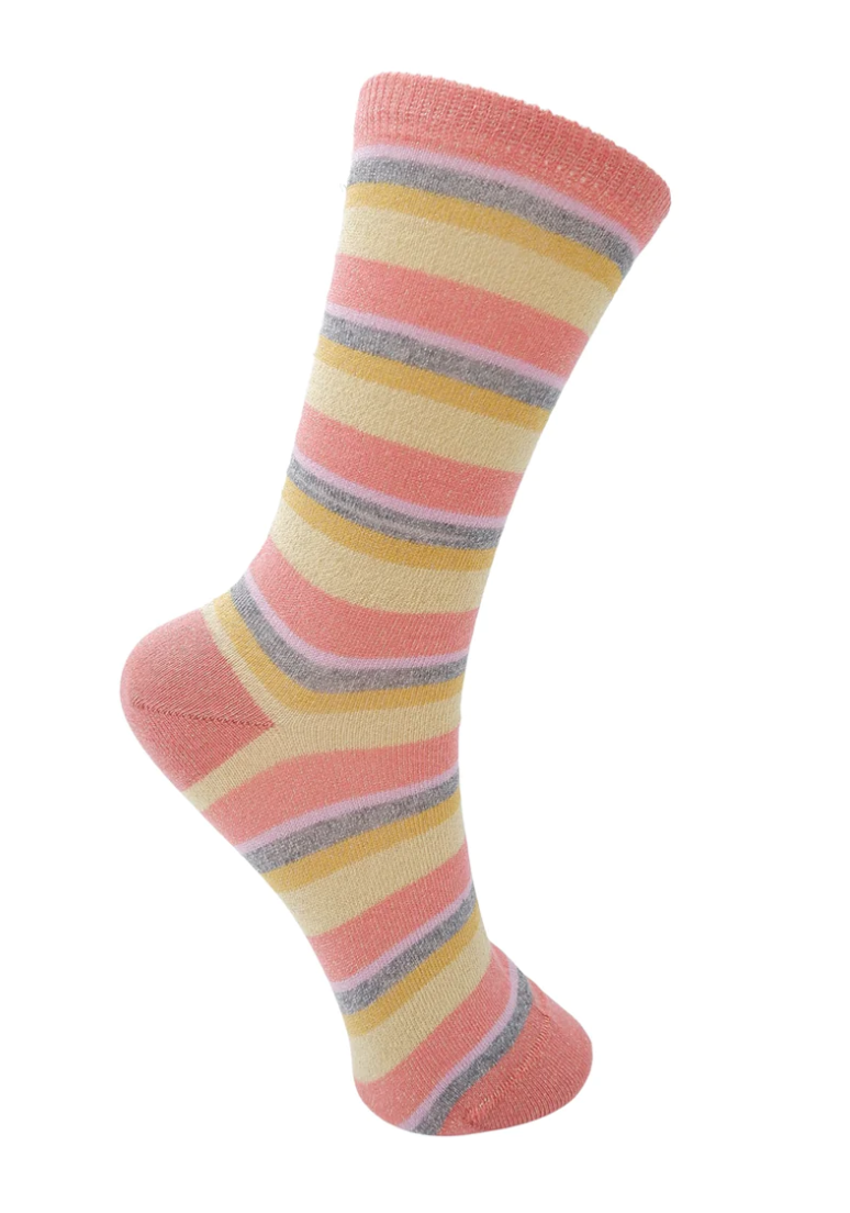 Black Colour Brandi Striped Sock