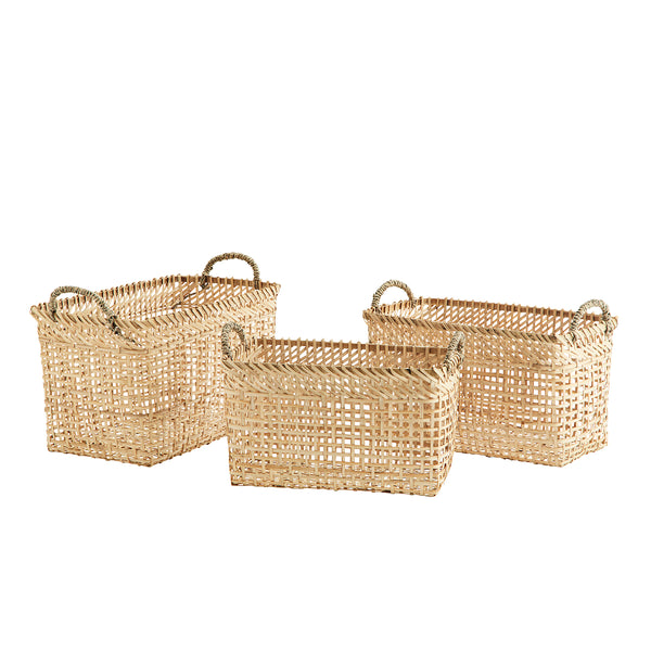 Madam Stoltz Rectangular Bamboo Baskets