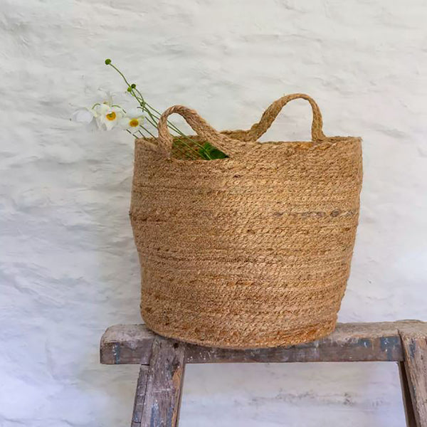 Grand Illusions Jute Basket With Handles, 40 X 40 Cm