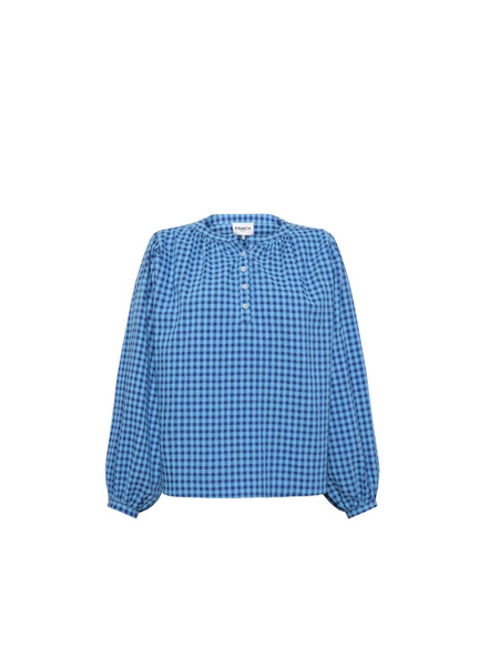 FRNCH Noura Blouse In Vichy Bleu From
