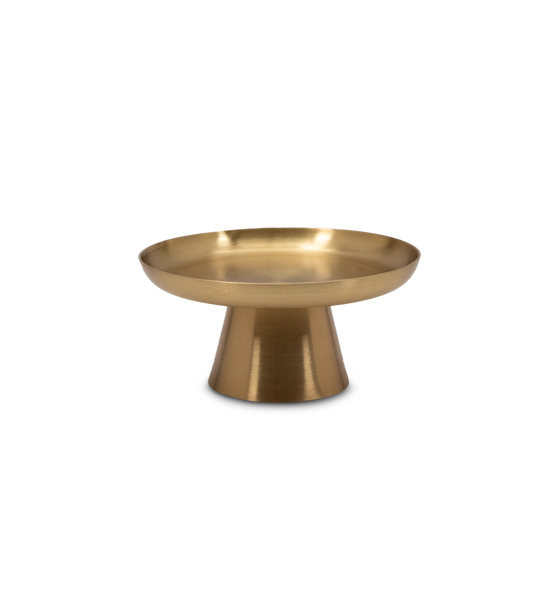 Fog Linen Work Antiqued Brass Cake Stand, Extra Small