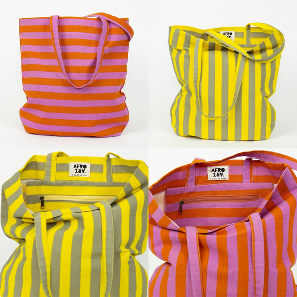 Afroart Stripy Tote Bag