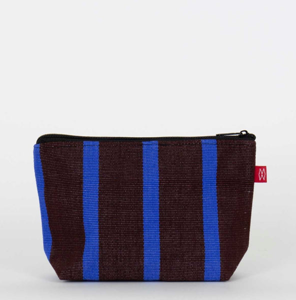 Afroart Brown And Blue Stripy Toiletry Bag