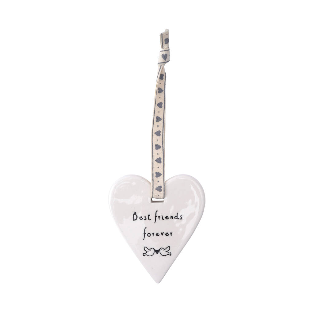 CGB Giftware Best Friends Forever Ceramic Heart Hanging Decoration