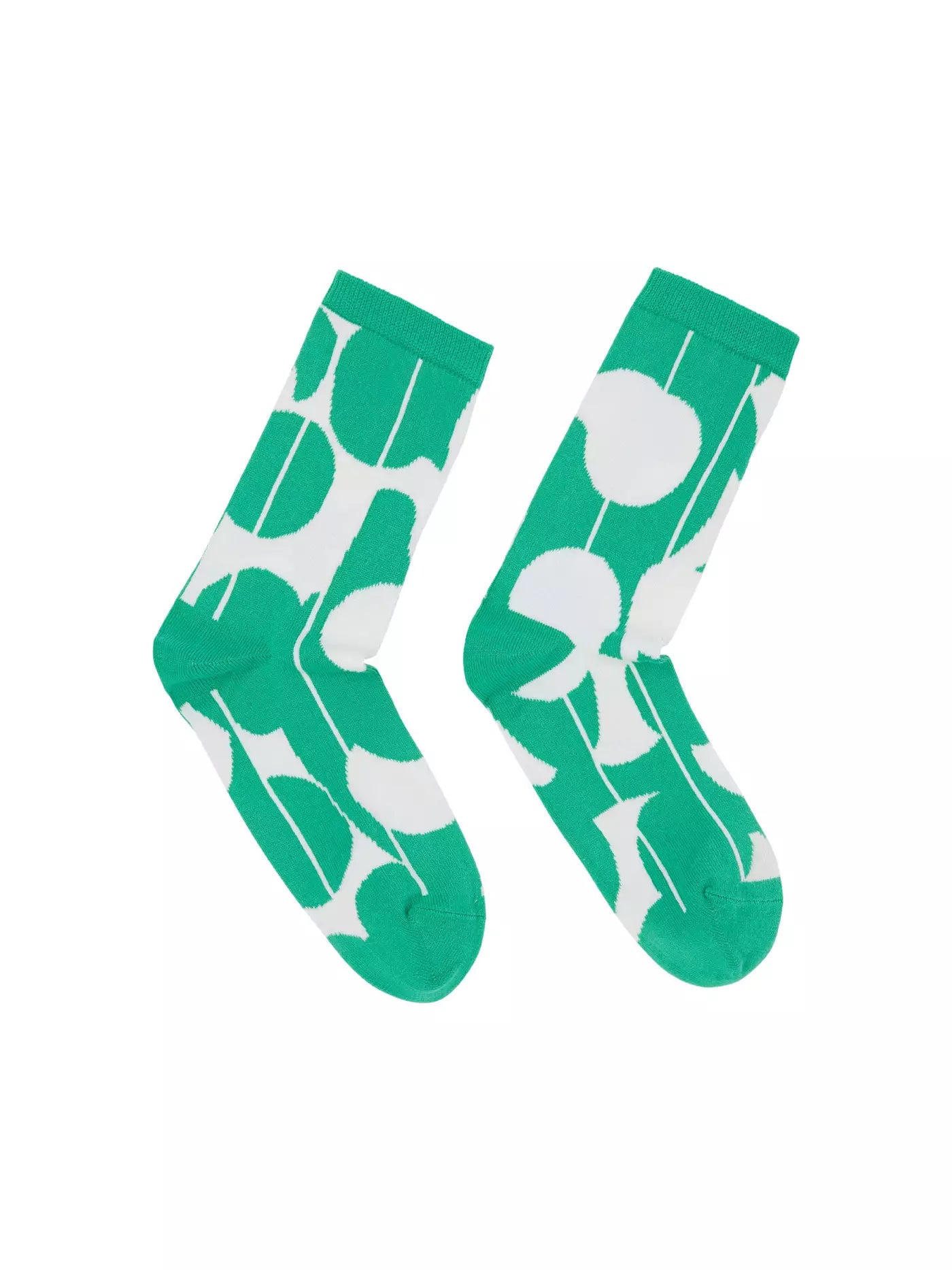 Lanius Graphic Dots Off White/green Organic Cotton Socks