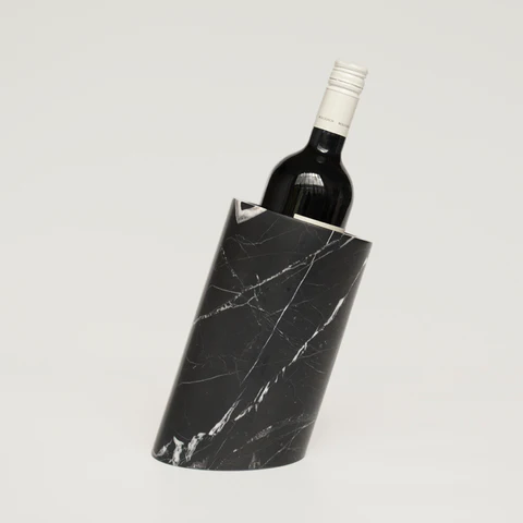 Kiwano Concept Black Marble Angled Wine Cooler