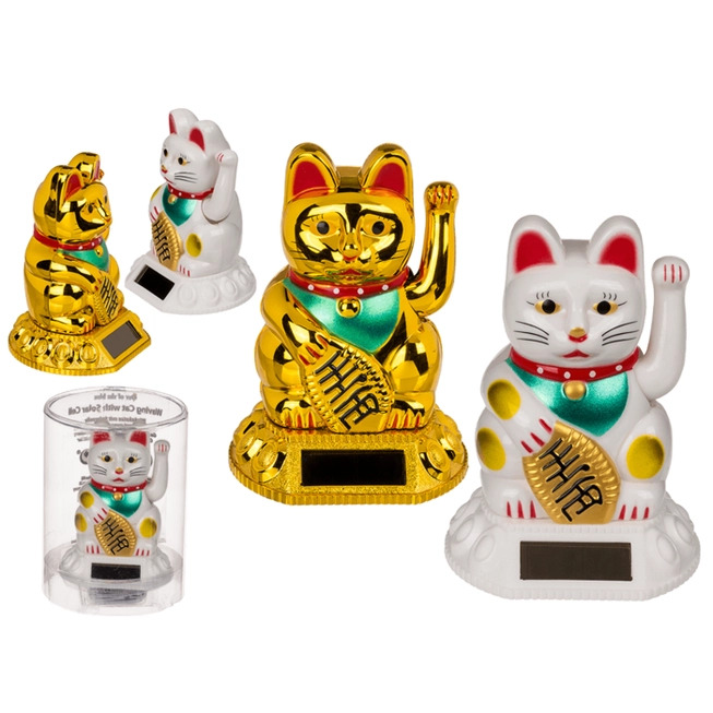 Out Of The Blue Solar Powered Lucky Waving Cat