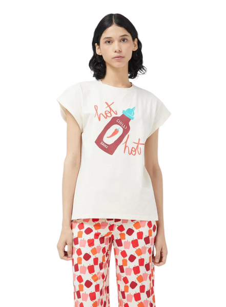 Compania Fantastica Hot Chilli Printed T-shirt In White From