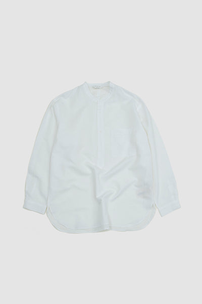 Still By Hand Band Collar Pullover Shirt White