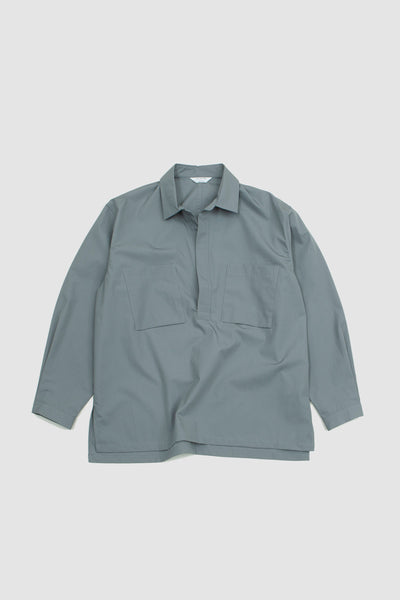Still By Hand Buttonless Overshirt Slate Grey