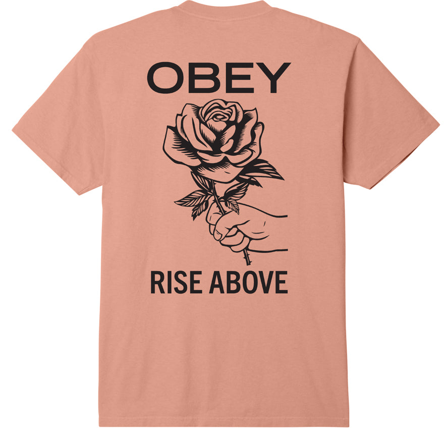 OBEY Rise Above Rose T-Shirt (Pigment Peach Parfait)