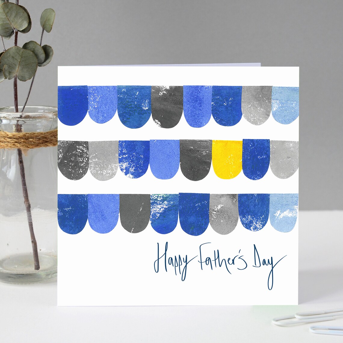 Fiona Clabon Happy Father's Day Card Abstract Pattern 