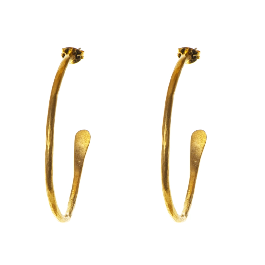 Just Trade  Gold Plated Hoops - Large