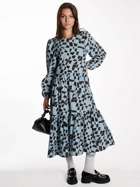 Stella Nova Midi Cotton Dress with All Over Print