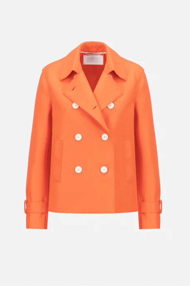 Harris Wharf London Cropped Trench In Bright Coral