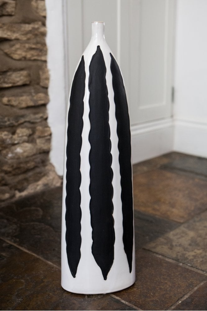 The Home Collection Black And White Stripe Vase