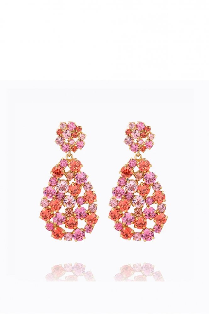 Caroline Svedbom Hanna Earrings In Coral Combo