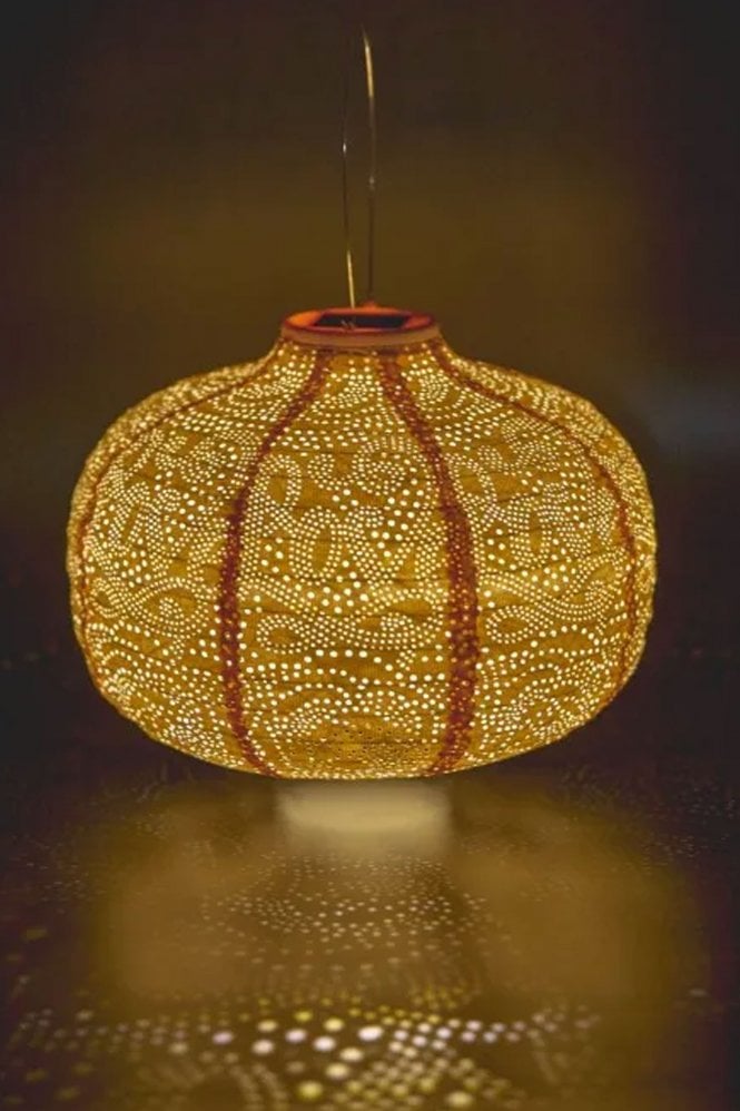 Lightstyle London Solar Lantern Pumpkin In Yellow