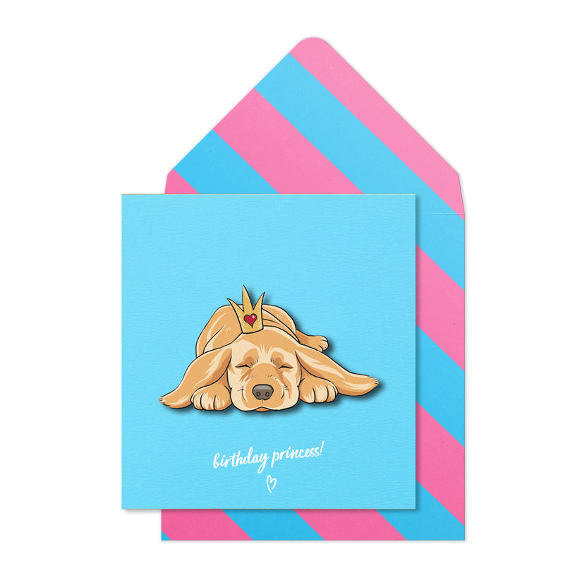 Tache Card Puppy Princes Birthday Card