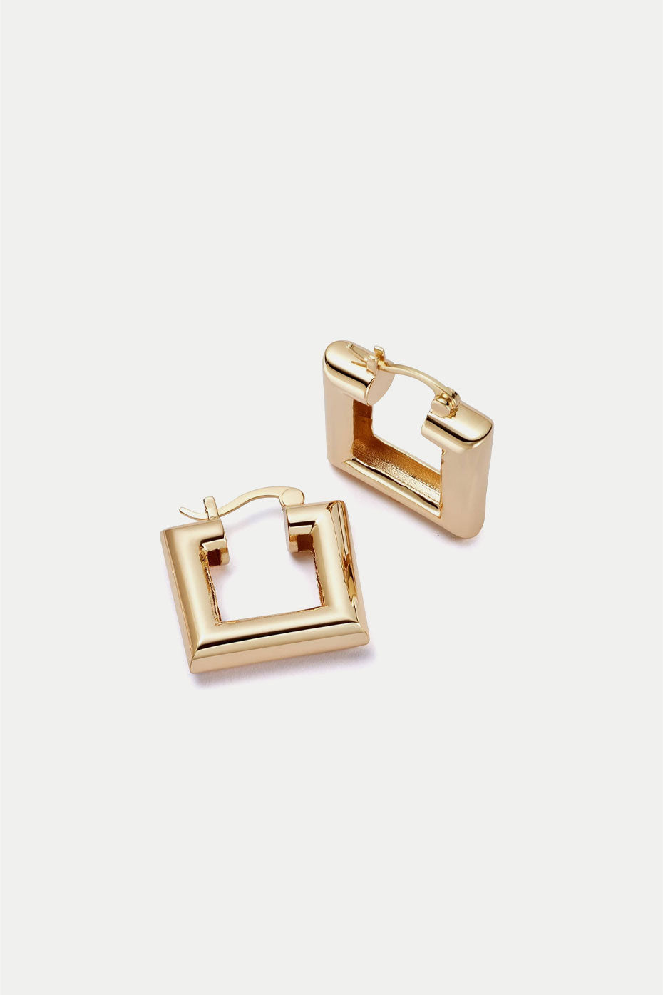 Daisy London Gold Plated Polly Sayer Chubby Square Hoops