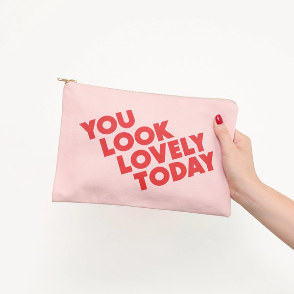 Alphabet Bags You Look Lovely Today - Blush Pink Pouch