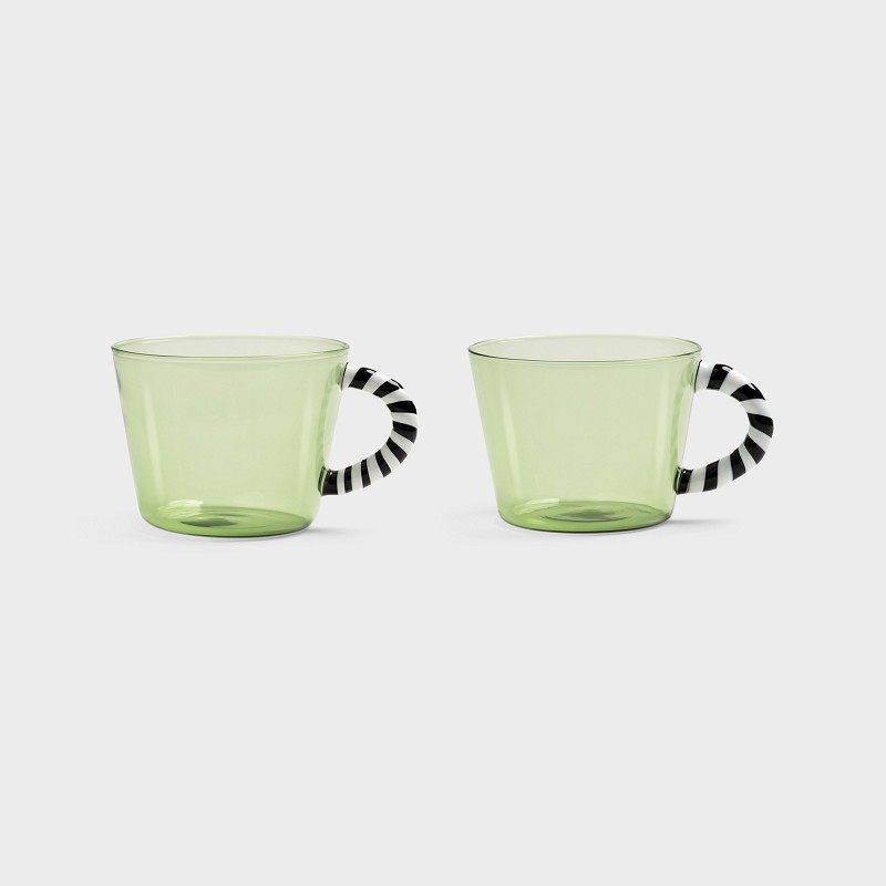 &Klevring Duet Glass in Green Set of 2