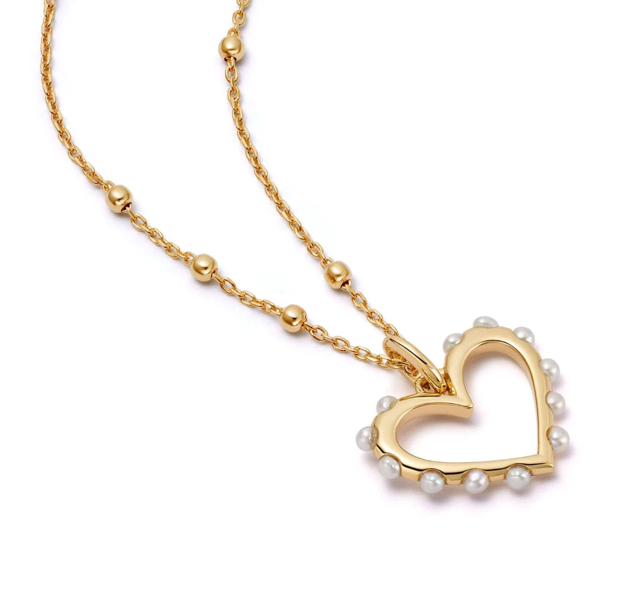 Daisy London Heart Pearl Pendant Necklace