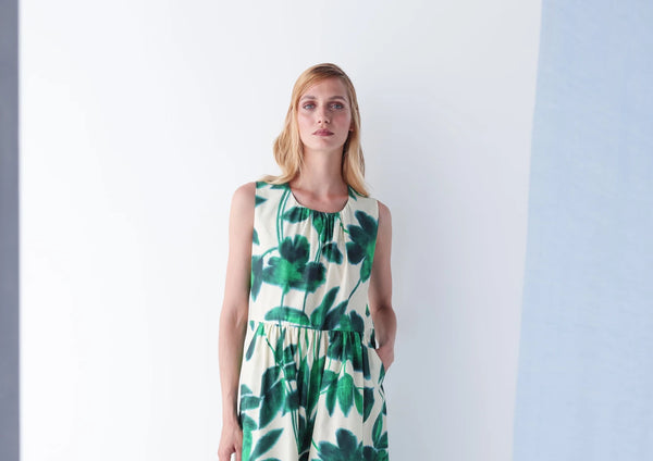 19.61 Milano Sleeveless Printed Dress - Green