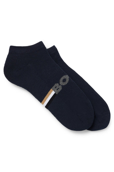 Hugo Boss 2-Pack of Dark Blue Ankle Length Socks In A Cotton Blend 50510656 401