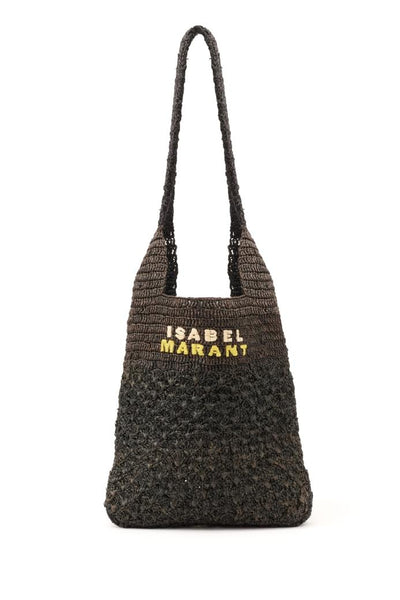Isabel Marant Praia Black Raffia Small Tote Bag