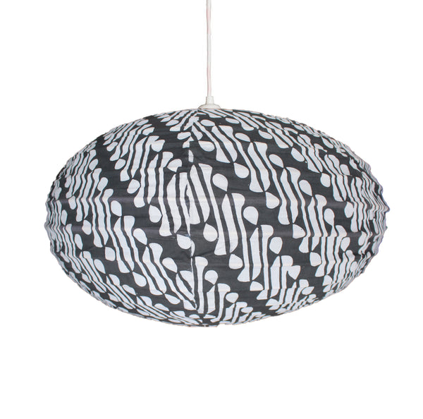 Curiouser and Curiouser Small 60cm Cream & Charcoal Skje Cotton Pendant Lampshade