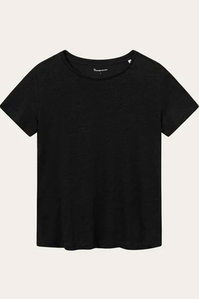 Knowledge Cotton Linen Black Jet T-Shirt