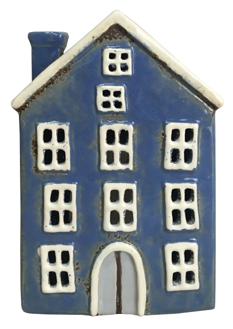 Quay Traders Ceramic Tealight House in Navy Blue
