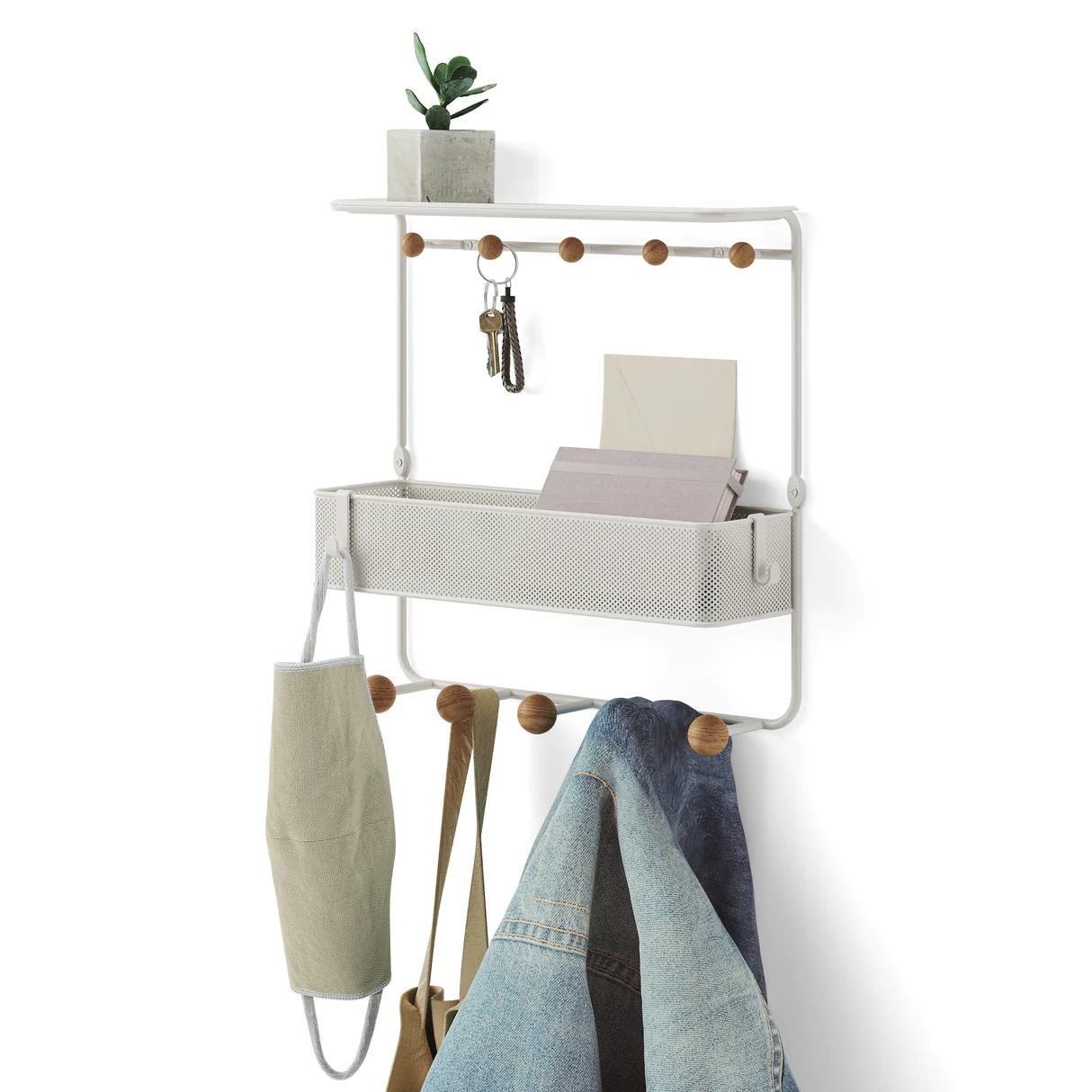 Umbra Estique Shelf with hooks /white
