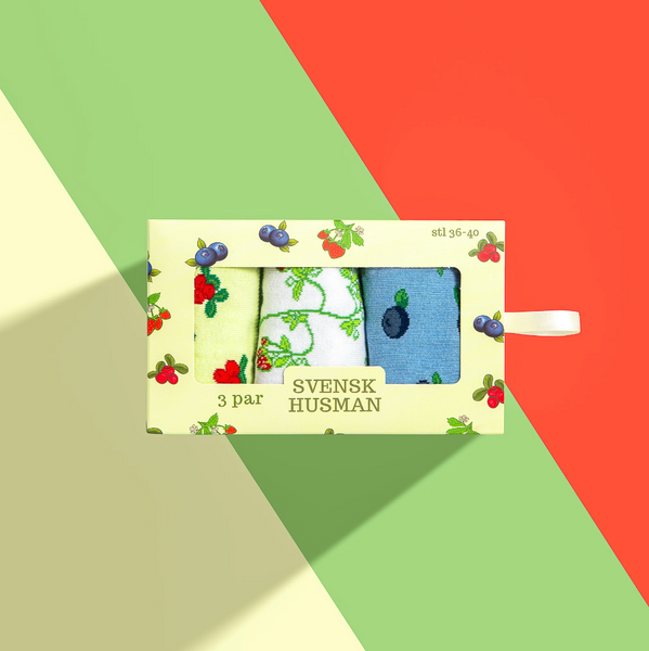 Svensk Husman Swedish Berries Gift Box 3 Pack Size 36-40