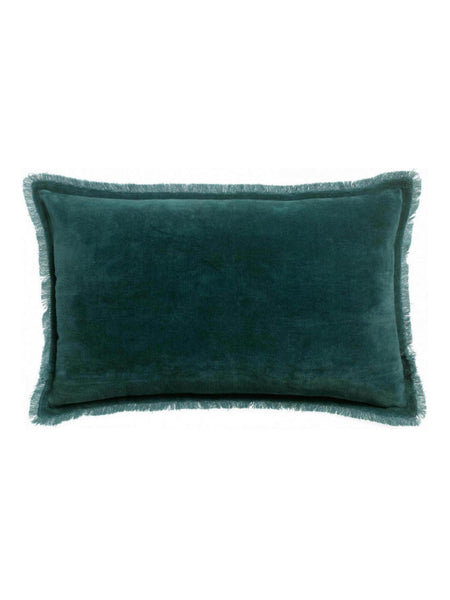 Viva Raise Fara Corinth Fringed Velvet Cushion - 30x50cm