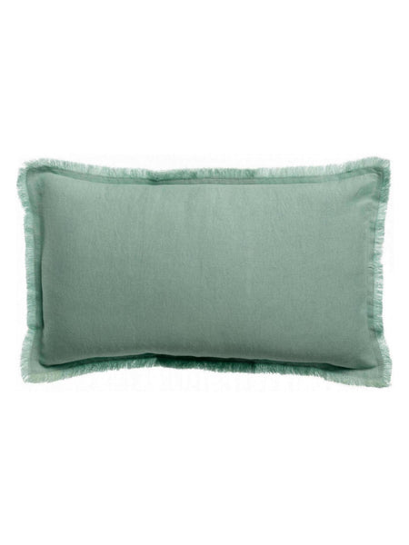 Viva Raise Laly Linen & Cotton Plain Cushion In Opaline - 30x50cm