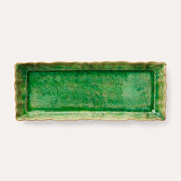 Sthal Rectangle Platter In Seaweed