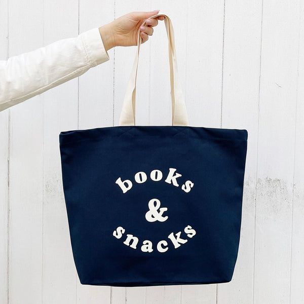 Alphabet Bags Books & Snacks - Midnight Blue Tote Bag