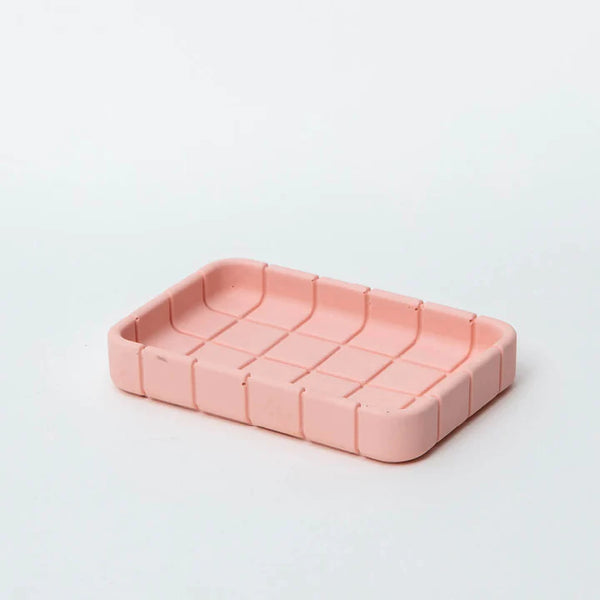 Block Design Tile Soap Dish - Miami Pink