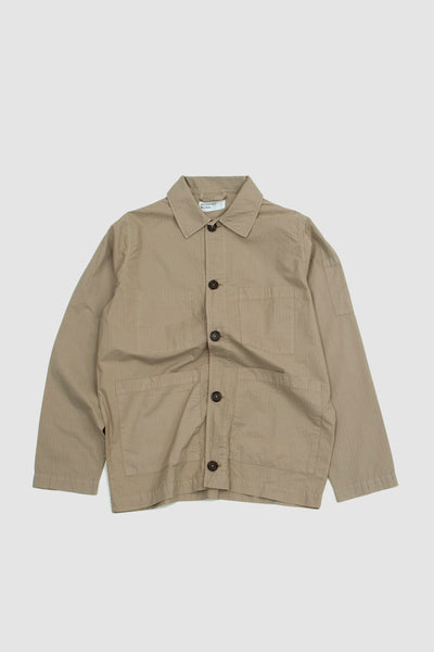 Universal Works Coverall Jacket Summer Oak Nearly Pinstripe