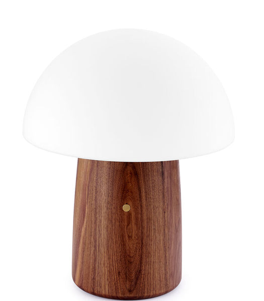 Gingko Alice Mushroom Lamp Large Natural Walnut Wood Art. G022wt1