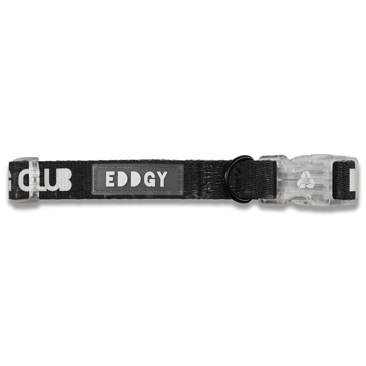 Eddgy Medium 100 Percent Recycled Bad Dog Club Logo Collar