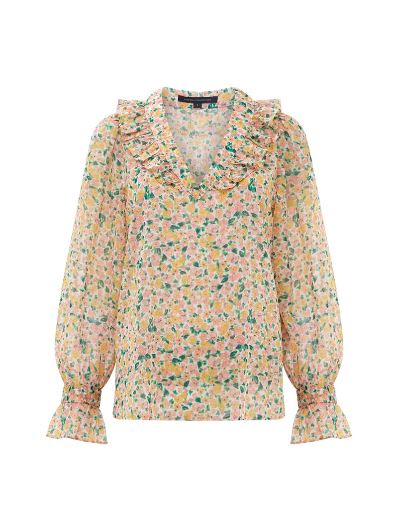 French Connection Aleezia Hallie Crinkle Shirt | Pear