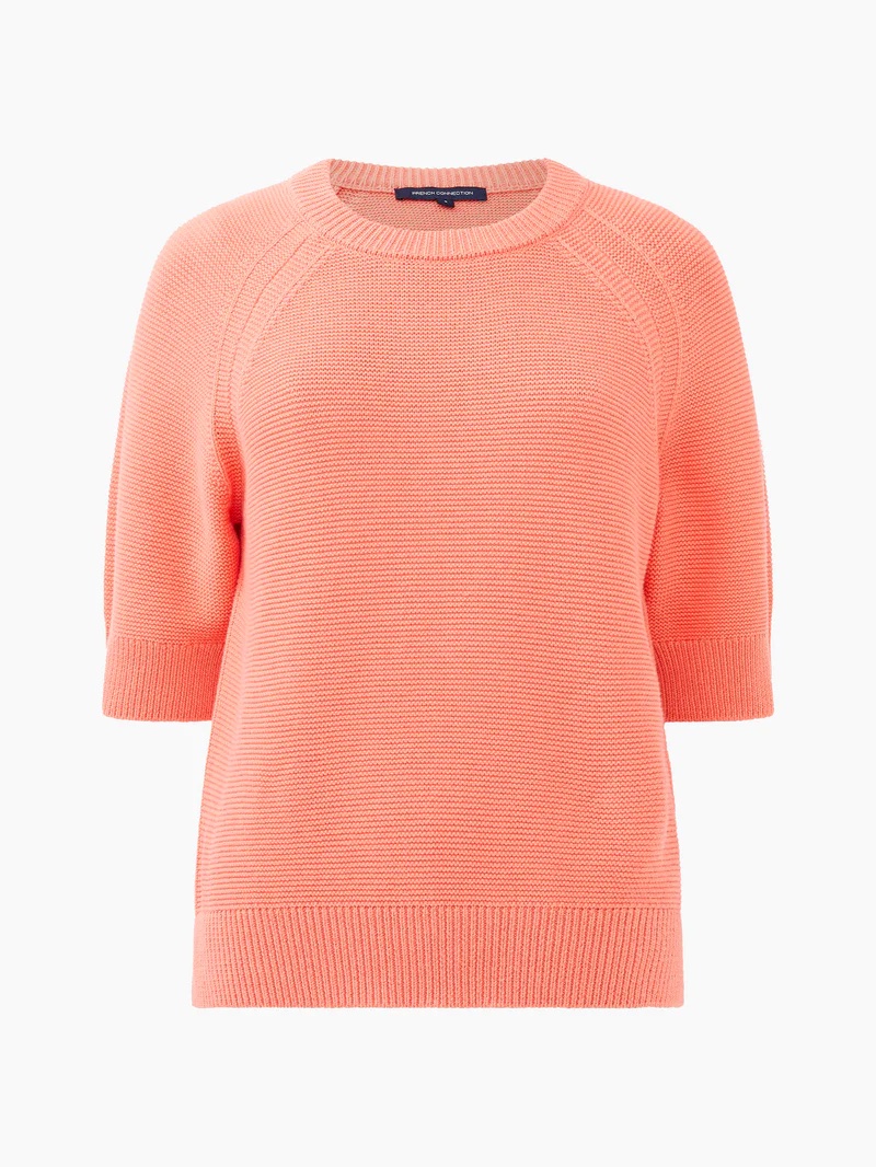 French Connection Lily Mozart Short Sleeve | Coral Jumper