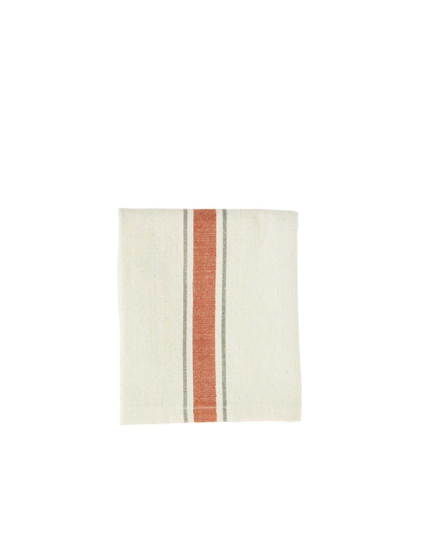 Madam Stoltz Terracotta Stripe Stonewashed Cotton Towel
